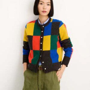 NWOT Alex Mill Evie Cardigan Merino Patchwork Size M